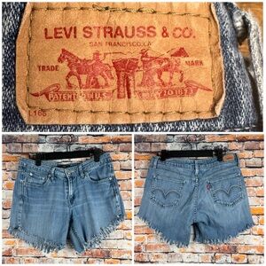 Levis Women's Superlow 518 Cut Off Jean Shorts Size 9 Medium Y2K